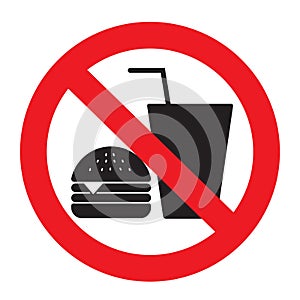 No eating vector sign,no food or drink allowed vector.No food or drinks allowed photo