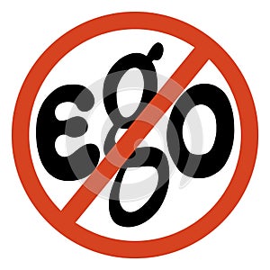 No ego sign on white background