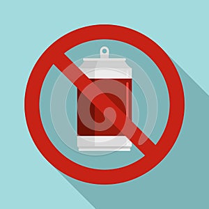 No energy drink icon, flat style