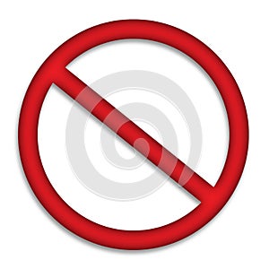 Un'immagine che mostra una non entrata o di non ammissione segno rosso su fondo bianco, con un effetto 3D nell'area del simbolo.