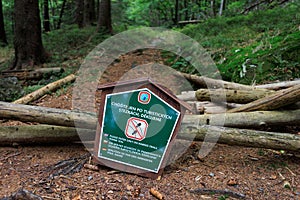 No entry, Do not enter. Protected landscape area in Czech Republic, Czechia