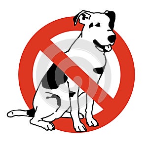 No entry dogs. Prohibition of dog. Strict ban on walking the dog, forbidden.