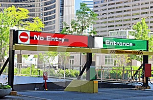 No Entry And Entrance Traffic Signs