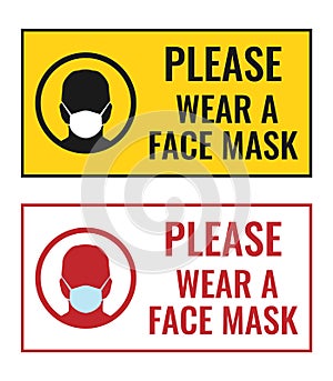 No entry without face mask sign, please wear a face mask