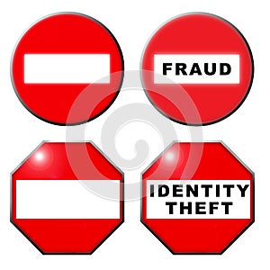 No entry fraud identity theft symbol