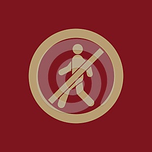 The no entry icon. Disallowed and danger, warning symbol. Flat