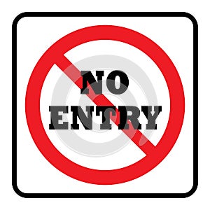No Entry icon- Prohibition sign photo