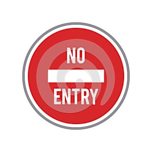 No entry road sign. Vector illustration decorative design photo