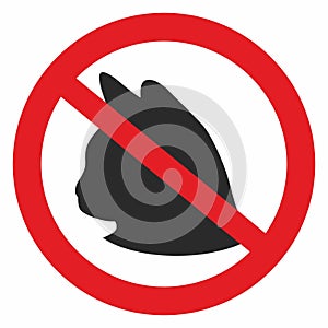 No entry sign, cats head, circular strikeout mark, red frame, eps.