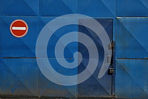 No entry sign by door