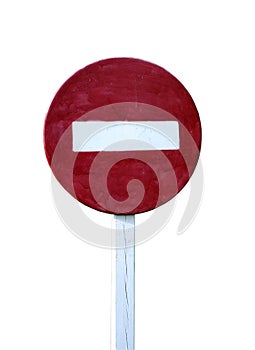 No entry sign, isolated