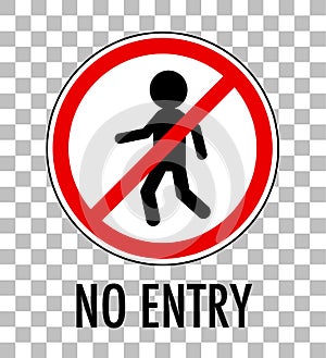 No entry sign isolated on transparent background