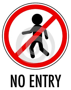 No entry sign isolated on white background