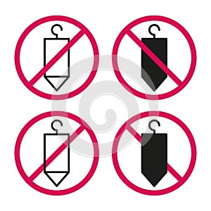 No entry signs for tags. Prohibition of tagging concept. Forbidden label symbols. Vector illustration. EPS 10.