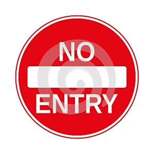 No Entry Traffic Sign, isolated on the white, illustration