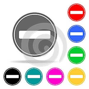No Entry for Vehicular Traffic Sign icon. Elements in multi colored icons for mobile concept and web apps. Icons for website desig