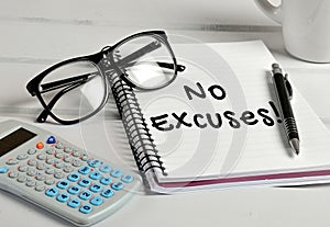 No excuses word