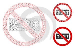 No Exit Vector Mesh 2D Model and Triangle Mosaic Icon