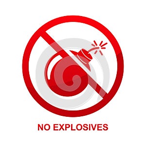 No explosives sign isolated on white background