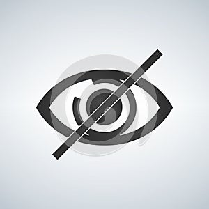 No eye Prohibition Sign. No look forbidden symbol. No see icon. Vector Illustration isolated on modern background.