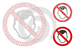 No Face Vector Mesh 2D Model and Triangle Mosaic Icon