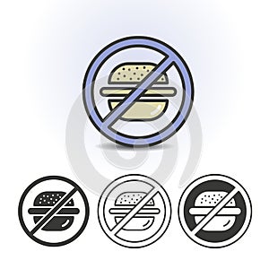 No fast food flat icon