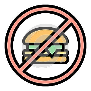 No fast food icon color outline vector