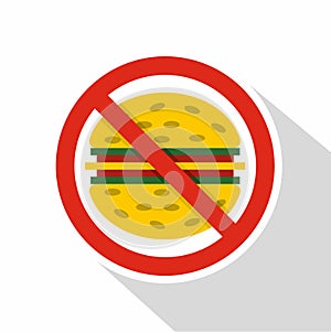 No fast food icon, flat style