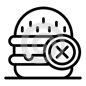 No fast food icon, outline style