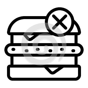 No fast food icon outline vector. Counter program