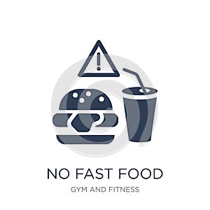 No Fast Food icon. Trendy flat vector No Fast Food icon on white