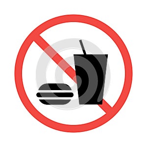 No fast food sign, icon on white background