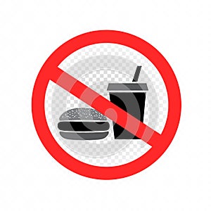 No fast food sign symbol icon transparent