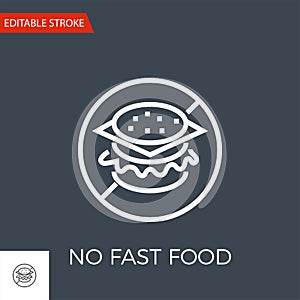 No Fast Food Vector Icon