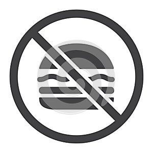 No fastfood glyph icon, fitness and sport,