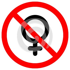 No Female Symbol, Vector Illustration, Isolate On White Background Label. EPS10