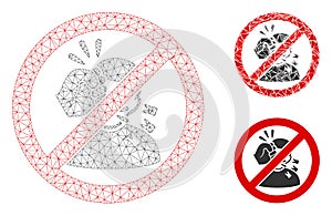 No Fightning Vector Mesh Network Model and Triangle Mosaic Icon