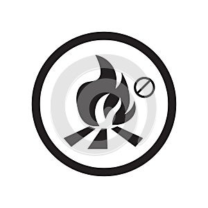 No fire allowed icon vector sign and symbol isolated on white background, No fire allowed logo concept