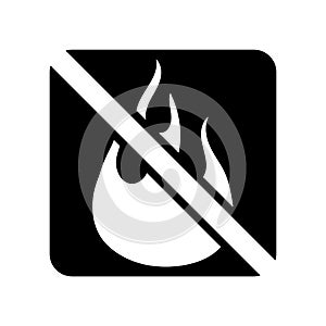 No fire icon vector isolated on white background, No fire sign