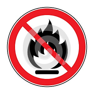 No fire open flame sign