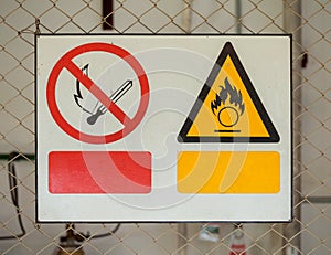No fire sign and Fire warning signs