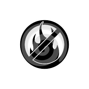 No fire sign icon isolated on white background
