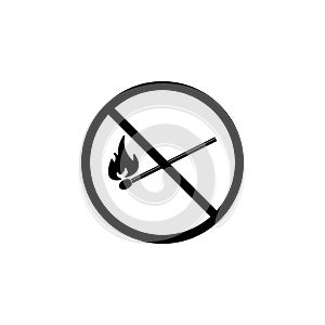 No fire sign icon. vector