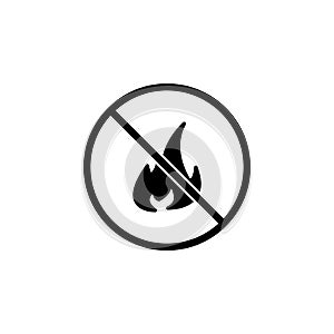 No fire sign icon. vector