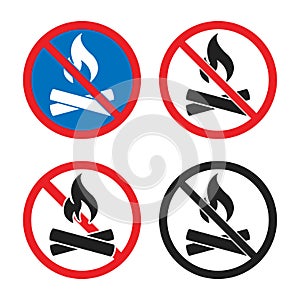 No fire sign, no campfire allowed in this area