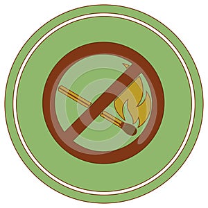 No Fire sign. Prohibition open flame symbol