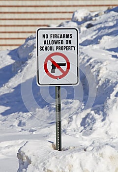 No Firearms Allowed on School Property Sign Full View photo