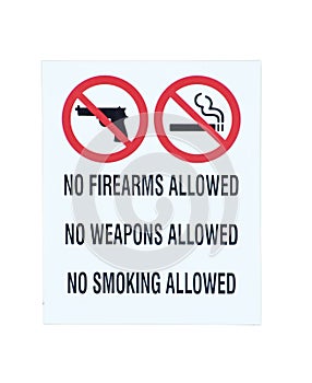 No Firearms Weapons Smoking photo