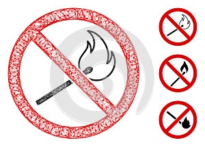 No Fired Match Polygonal Web Vector Mesh Illustration