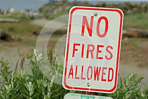 No Fires Allowed sign